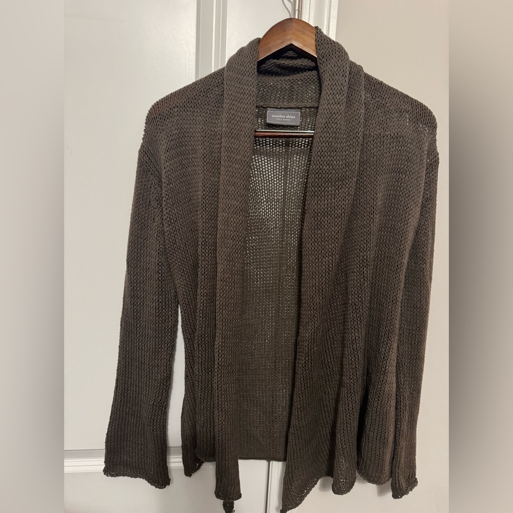 Wooden Ships Brown Knit Cardigan